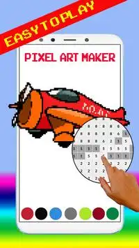 Airplane Coloring by number Pixel Art Screen Shot 2