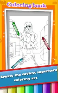 सुपर हीरो लड़की रंग खेल Screen Shot 5