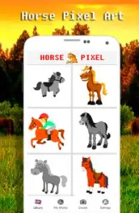 Horse Cartoon Color By Number - Pixel Art Screen Shot 0