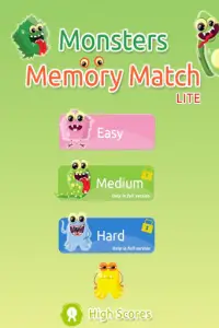 Monsters Memory Match Lite Screen Shot 0