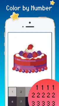 Màu kẹo theo số: Pixel art cupcake Screen Shot 3