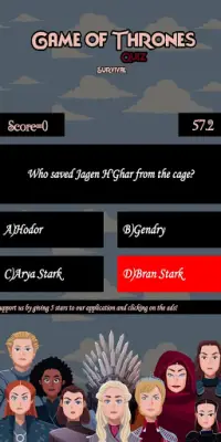 Quiz for Game of Thrones Screen Shot 6