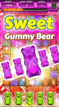 Sweet Gummy Bear - Gratis Match 3-spel Screen Shot 4