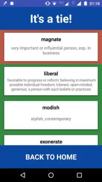 Vocabulary Quiz: Mejorar el inglés con el juego Screen Shot 3