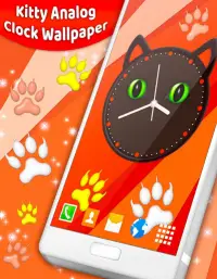 Kitty Clock Wallpaper 😻 Cute Cat Live Wallpapers Screen Shot 2