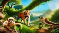 Игра с тигром -игра в джунглях Screen Shot 2