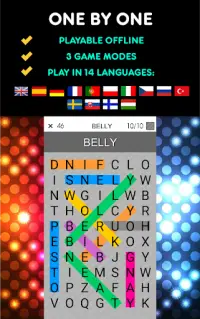 One By One - Free Multilingual Word Search Screen Shot 0