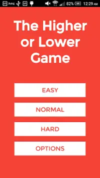 The Higher or Lower Game Screen Shot 0