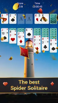 Free spider solitaire - classic solitaire Screen Shot 4