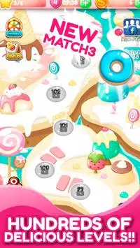 Delicious Sugar Land Candies Match 3 - Sweet Tooth Screen Shot 3