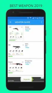 Weapon guide For Free Fire war Screen Shot 0