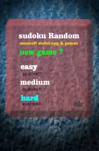 Sudoku Random Screen Shot 0
