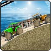 Chained Tractor:Offroad Pull Towing Bus 3D