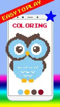 Owl Coloring By Number Pixel Art Screen Shot 4